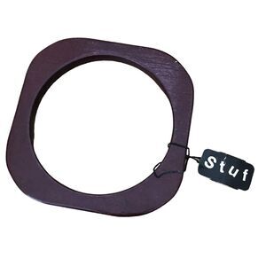 1980s Vintage New Old Stock Purple Wooden Bangle Bracelet